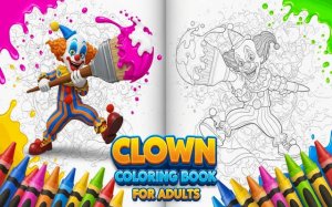 Clown Coloring Book for Adults - Relaxing Art Game