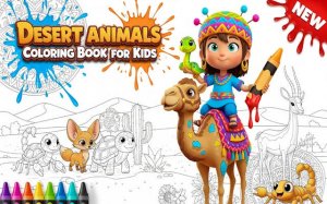 Desert Animals Coloring Book for Kids - Free Coloring Game