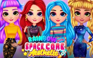 Rainbow Girls Space Core Aesthetic Dress Up Game